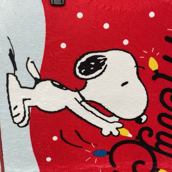 Peanuts Snoopy & Woodstock Christmas Lights Accent Rug Mat 20" x 32" Doormat New - Picture 2 of 5